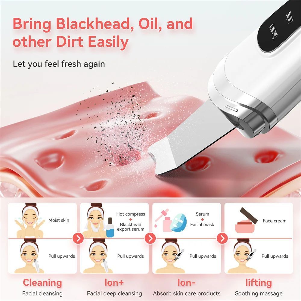 Ultrasonic Facial Skin Scrubber – Deep Cleanse & Glowing Skin in Minutes!